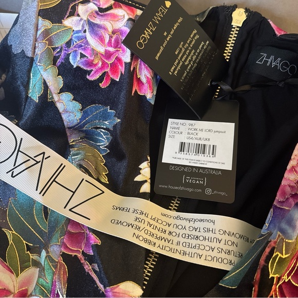 NWT Zhivago “Work Me Lord” Floral Jumpsuit - Picture 3 of 5
